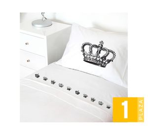 Juego de sábanas 1 plaza 200H Corona blanco