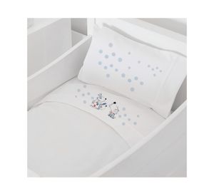Juego de sábanas cuna 200 hilos Dogs blanco