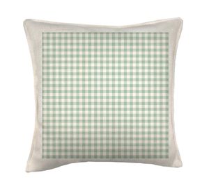 Cojín 45x45 cm Cuadrille verde crudo