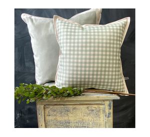 Cojín 45x45 cm Cuadrille verde crudo