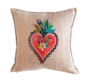 Cojín 45x45 cm Corazón Frida arena