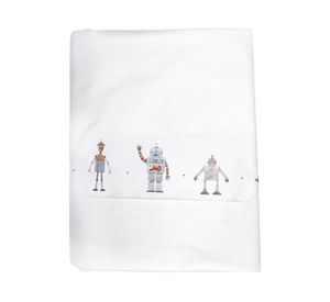 Juego de sábanas cuna 200 hilos Robot blanco