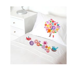 Juego de sábanas cuna 200 hilos Arbolito blanco