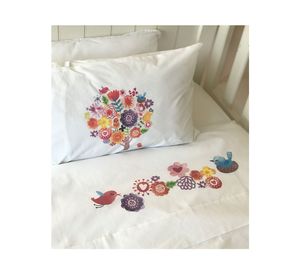 Juego de sábanas cuna 200 hilos Arbolito blanco