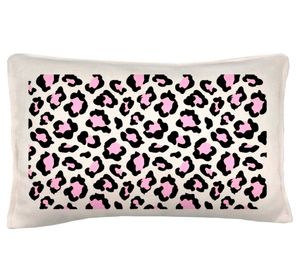 Cojín 50x30 cm Leopardo rosa crudo