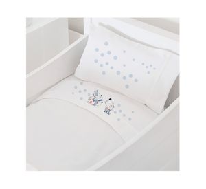 Juego de sábanas cuna 200 hilos Dogs blanco
