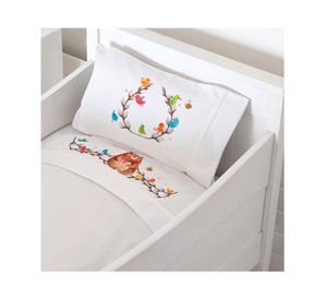 Juego de sábanas cuna 200 hilos Oso blanco