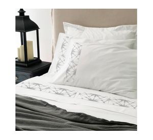 Juego de sábanas king 200H Shibori blanco