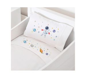 Juego de sábanas cuna 200 hilos Espacial blanco
