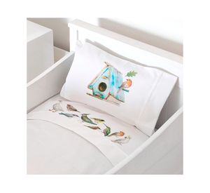 Juego de sábanas cuna 200H La Pajarera blanco