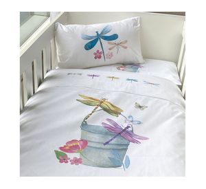 Juego de sábanas cuna 200 hilos Libélula blanco