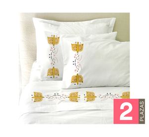Juego de sábanas 2 plazas 200 hilos Palomar blanco