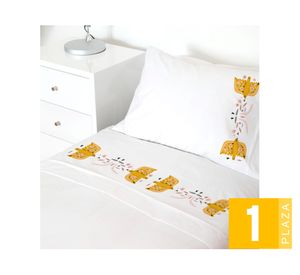 Juego de sábanas 1 plaza 200H Palomar blanco