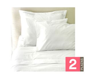Juego de sábanas 2 plazas 200H Blanca blanco