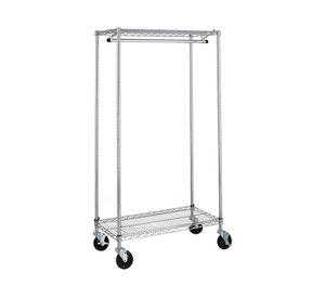 Estante móvil acero cromado 2 repisas OLYC183663-2M