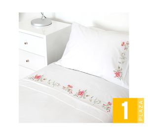 Juego de sábanas 1 plaza 200H Fran blanco