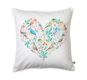 Cojín 45x45 cm Pajaritos blanco