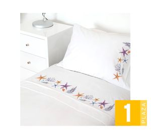 Juego de sábanas 1 plaza 200H Stella blanco