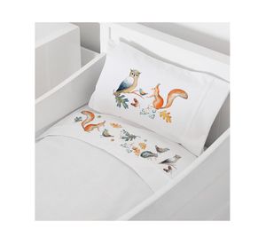 Juego de sábanas cuna 200 hilos Forest blanco