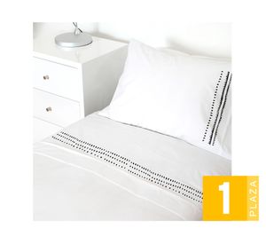 Juego de sábanas 1 plaza 200H Étnica blanco