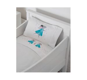 Juego sábanas cuna pack y play 200 hilos Ratona blanco