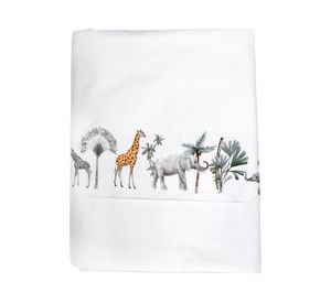 Juego sábanas cuna transición 200 hilos África blanco