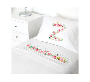 Juego de sábanas transición 200H Letra vintage Z blanco