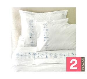 Juego de sábanas 2 plazas 200 hilos Cosmico blanco