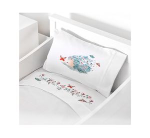 Juego de sábanas cuna 200 hilos Erizo blanco