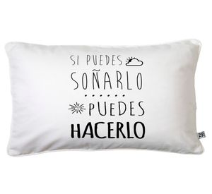 Cojín 50x30 cm Inspiración Soñarlo blanco