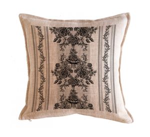 Cojín 45x45 cm Francés negro arena