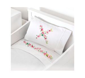 Juego sábanas colecho 200 hilos Letra vintage X diseño