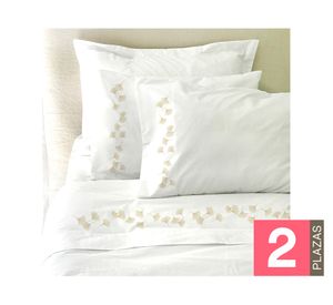 Juego de sábanas 2 plazas 200 hilos Gynko blanco