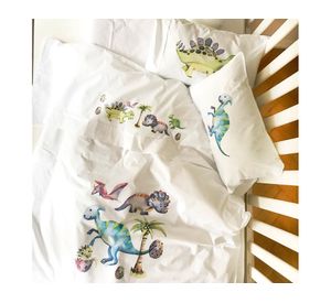 Juego sábanas cuna 200 hilos Dinosaurio diseño