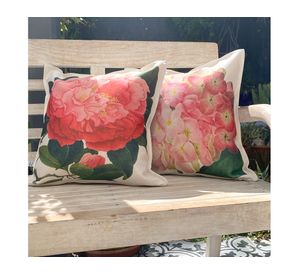 Cojín decorativo Peonia linet crudo 45x45 cm