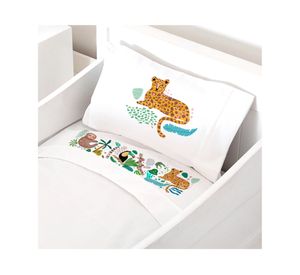 Juego sábanas colecho 200 hilos Jungla diseño