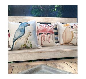 Cojín decorativo Cacatúa linet crudo 45x45 cm