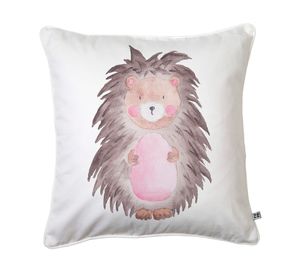 Cojín 45x45 cm Puercoespín acuarela blanco