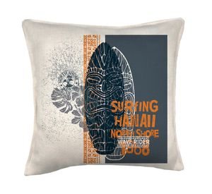 Cojín 45x45 cm Surfing hawaii crudo