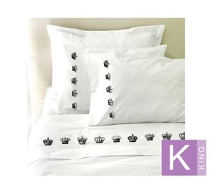 Juego de sábanas king 200 hilos Corona blanco
