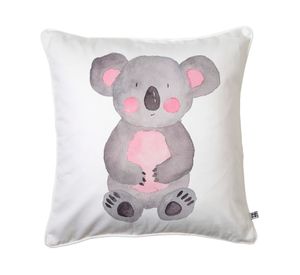 Cojín 45x45 cm Koala acuarela blanco