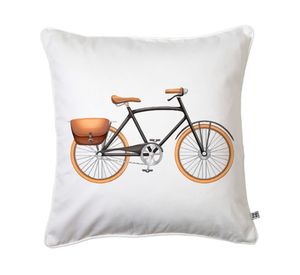 Cojín 45x45 cm Bici negra blanco
