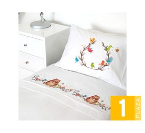 Juego de sábanas 1 plaza 200H Oso blanco