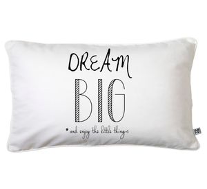 Cojín 50x30 cm Inspiración dream big blanco