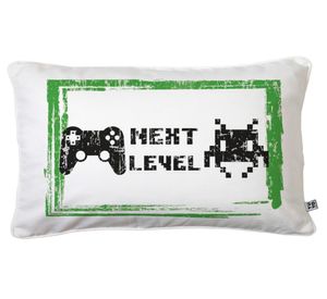 Cojín 50x30 cm Gamer verde blanco