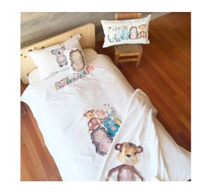 Cojín 50x30 cm Animales acuarela blanco