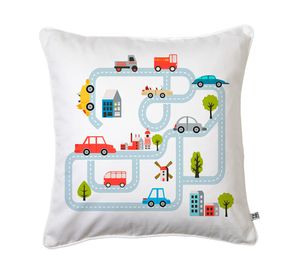 Cojín 45x45 cm Autopista blanco
