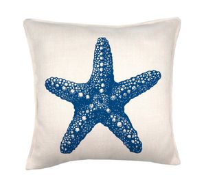Cojín 45x45 cm Marino estrella crudo