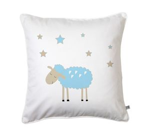 Cojín 45x45 cm Ovejita celeste blanco