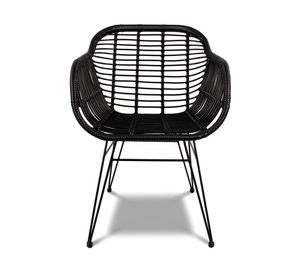 Silla comedor terraza ratán Creta negro